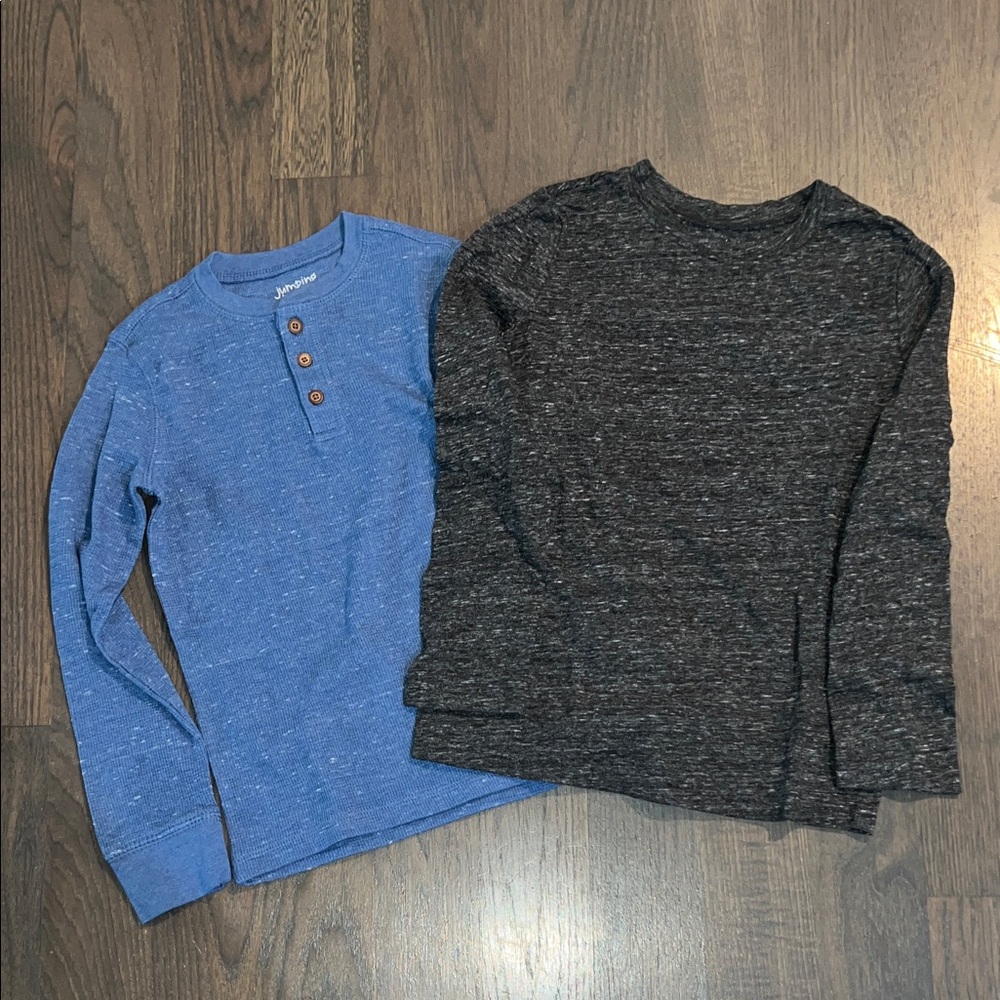Jumping Beans Blue and Black Long Sleeve Tees Size 7
